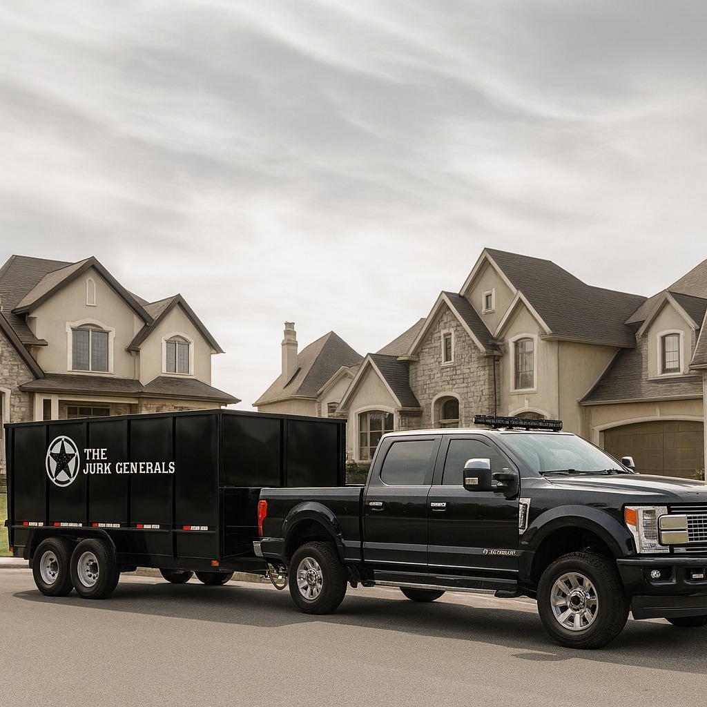 Junk Generals dump trailer on a driveway